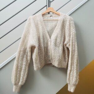 Free People Amelia Alpaca Knit Shell Button Cardigan